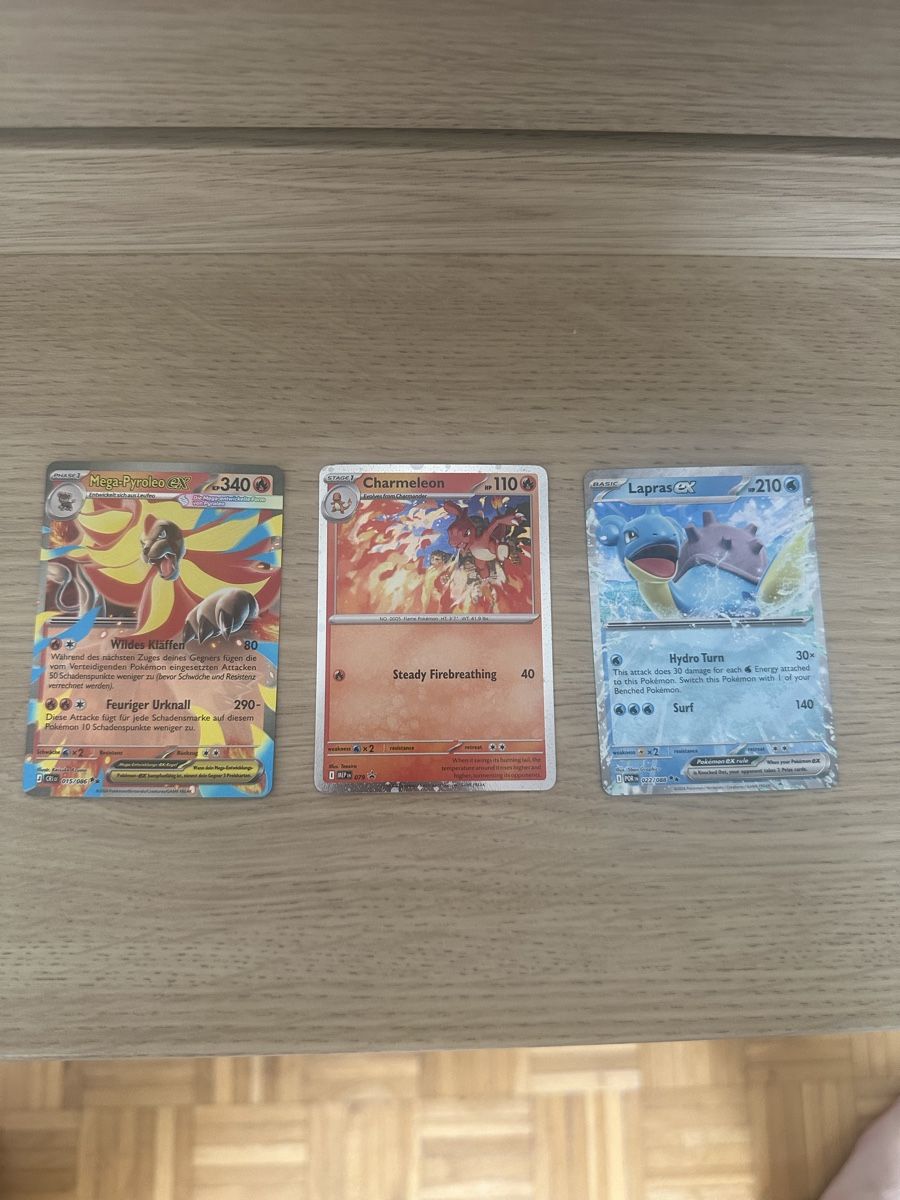 Cartes: Pokémon Lapras EX, Mega-Pyroleo EX, Charmeleon – D'occasion à Goldach par Lenny0220