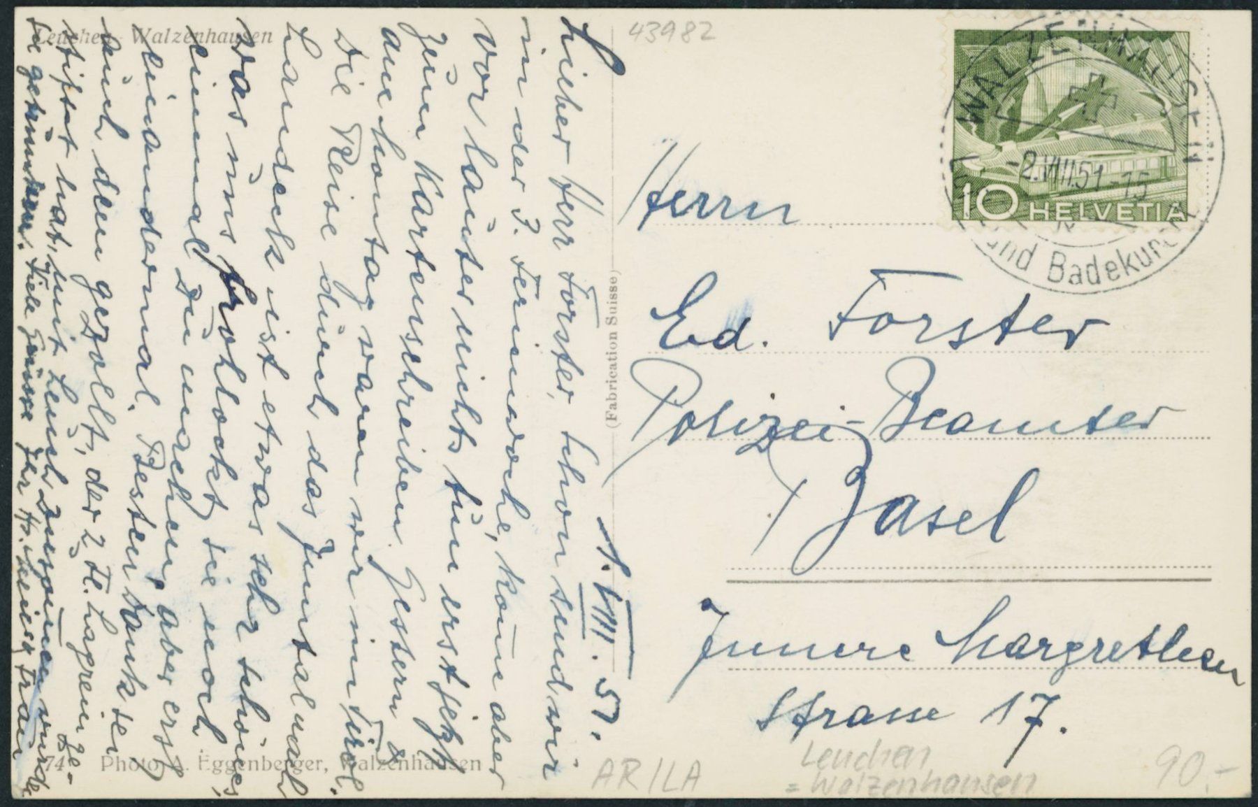 Cartoline postali: AR Leuchen - Walzenhausen – Usato da Schindellegi venduto da stationary 1
