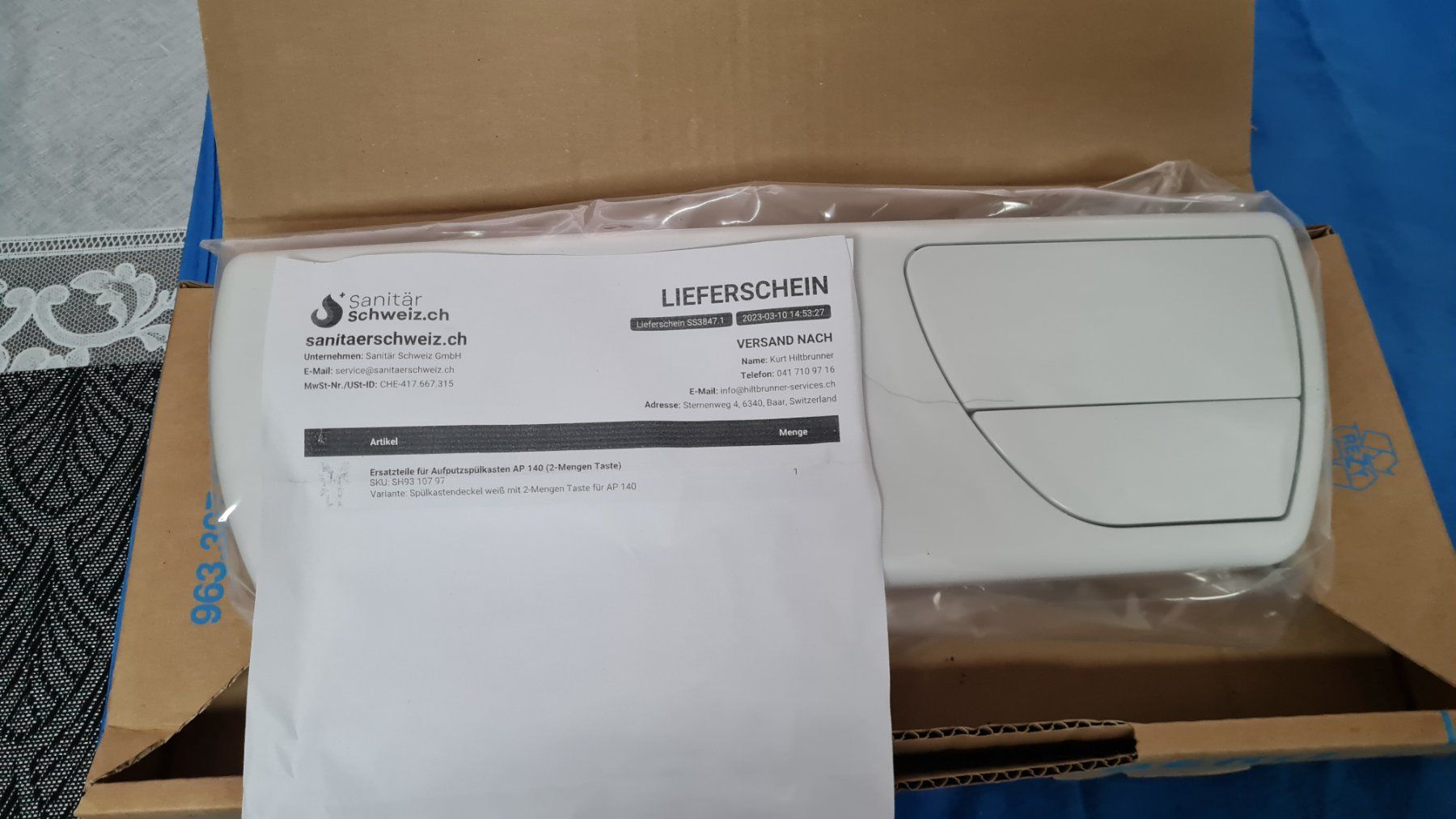 WC: GEBERIT Spülkastendeckel – Nuovo e nell'imballaggio originale da Baar venduto da Multiwala