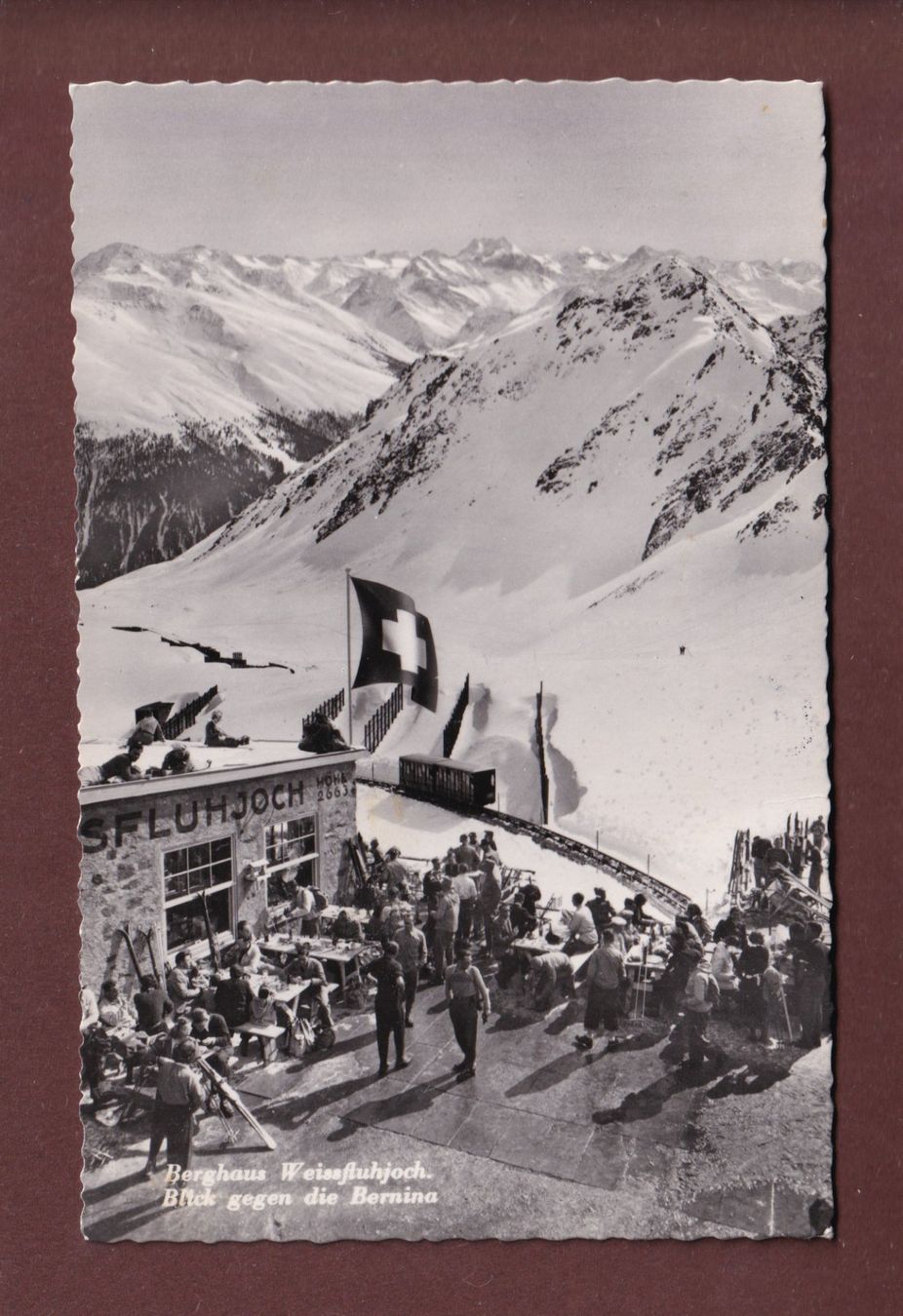 Cartoline postali: Berghaus WEISSFLUHJOCH - 1954 – Usato da Pully venduto da nicecards-shop