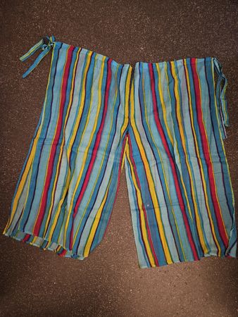 Sommer Hose gestreift, transparent, Baumwolle Wickelhose