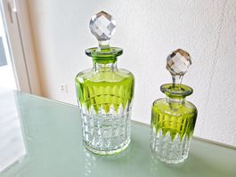 Duo d'anciens flacons à parfum en cristal Baccarat