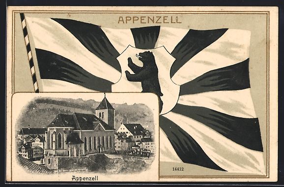 Cartes postales: Appenzell, Ortspartie mit Kirche auf App – D'occasion à Berlin par bartko-reher