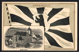 Appenzell, Ortspartie mit Kirche auf App