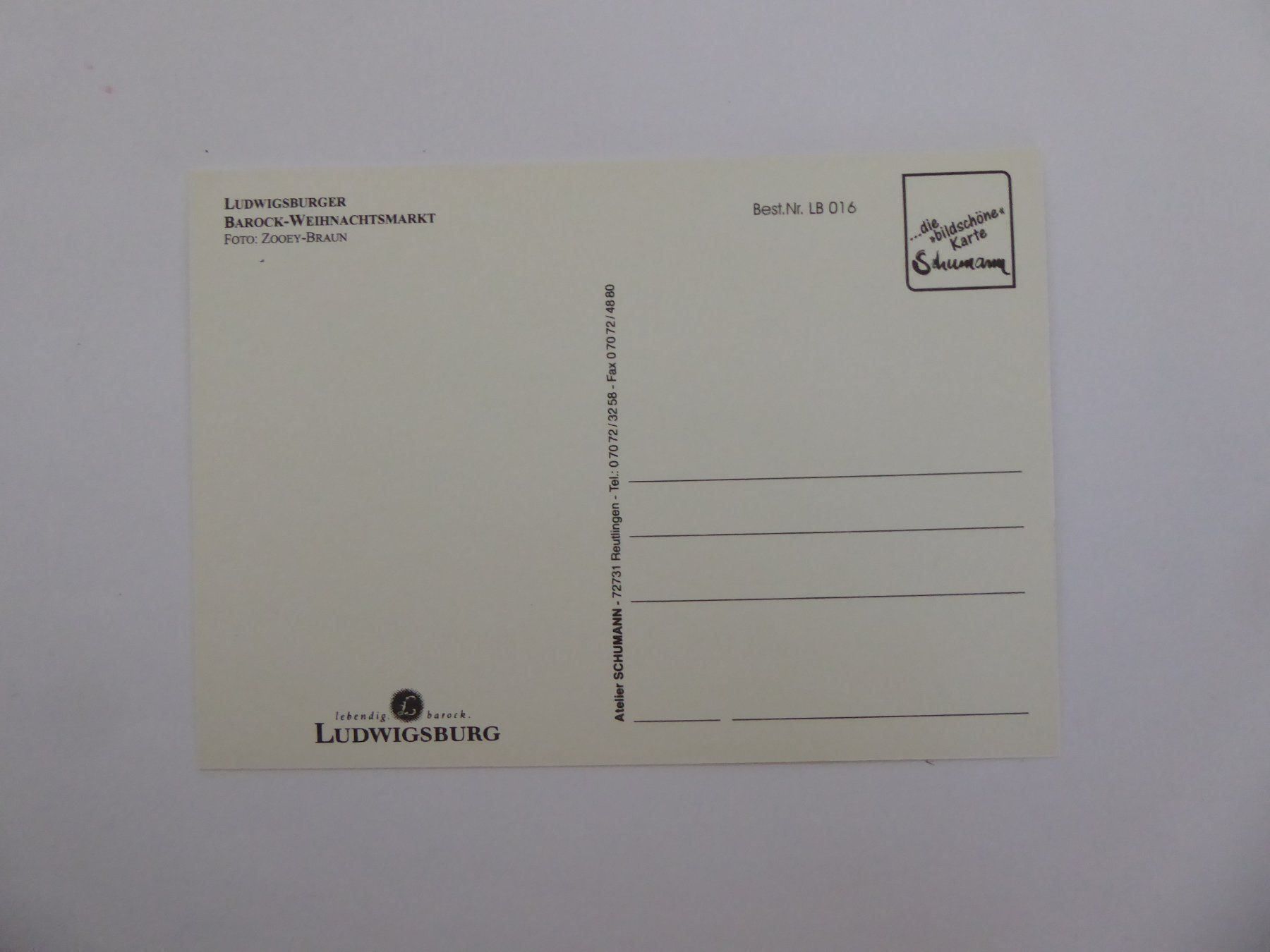 Cartoline postali: Ansichtskarte Ludwigsburger Weihnachtsm. – Nuovo (secondo la descrizione) da Turbenthal venduto da Panau 1
