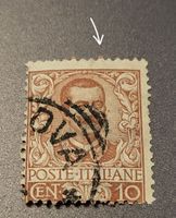 Italien briefmarke 1901 abart dezentriert
