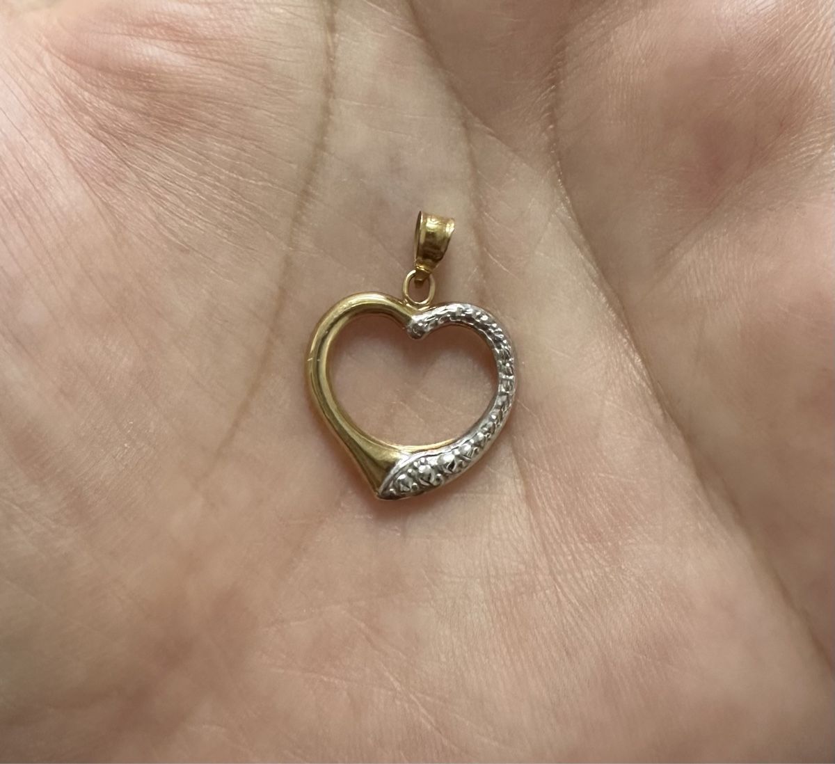 Ciondoli: Pendentif Cœur Bicolore Or Jaune & Blanc - Élégant – Usato da Montreux venduto da Pipo7878