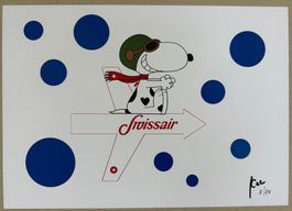 KeC: Snoopy mit Swissair über den Wolken, signiert 3/10