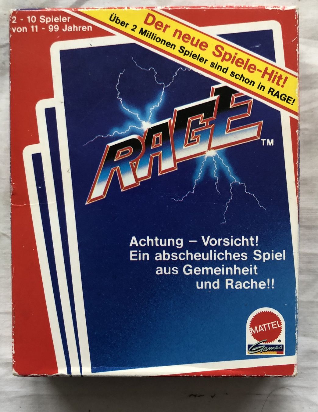 Mattel Giochi: RAGE - Kartenspiel - Mattel - 1992 – Usato da Schaffhausen venduto da durruti