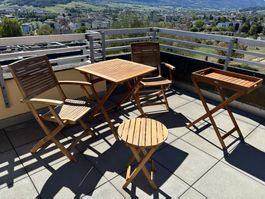 Ensemble de jardin pliable en bois bon état général