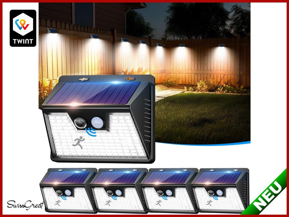 Solarlampe Aussen 140 LED Bewegungsmelder Kaufen auf Ricardo