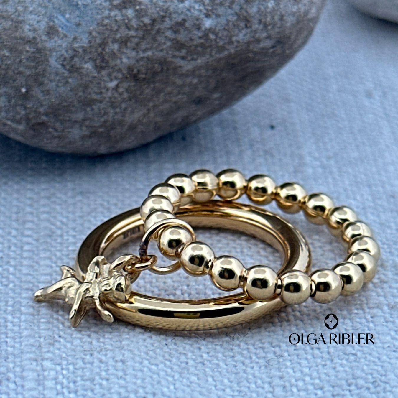 Olga Ribler Anelli: Ring SET Edelstahl & Silber Grösse 56 – Nuovo (secondo la descrizione) da Luzern venduto da Schmuckoutlet 2