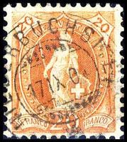 1900, Stehende Helvetia Nr. 66E, von NIEDERBUCHSITTEN 17.IX.