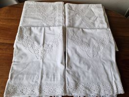 Vintage  Bettwäsche Set mit Klöppelspitze