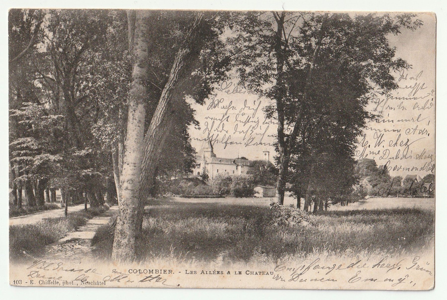 Cartoline postali: Postkarte Colombier 1903 – Usato da Basel venduto da chrisKB