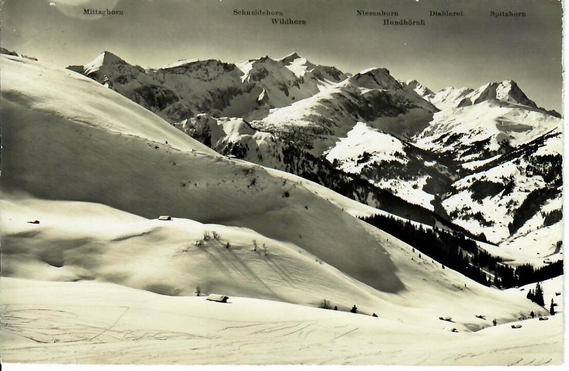 Cartoline postali: Hahnenmoos - Pass Adelboden Lenk – Usato da Hochdorf venduto da Ziegel-16
