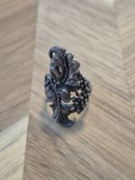 Filigraner Ring mit Patina, handarbeit, Echtsilber 925