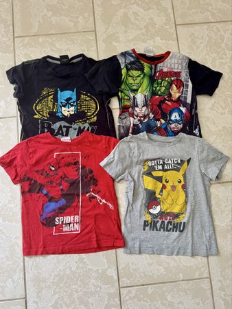 4er Pack Kinder T-Shirts Grösse 110cm Marvel DC