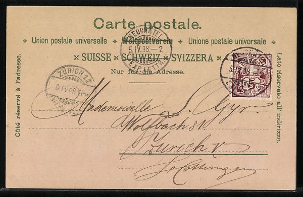 Cartes postales: Litho Neuchatel, Place du Marche, Statue – D'occasion à Berlin par bartko-reher 1
