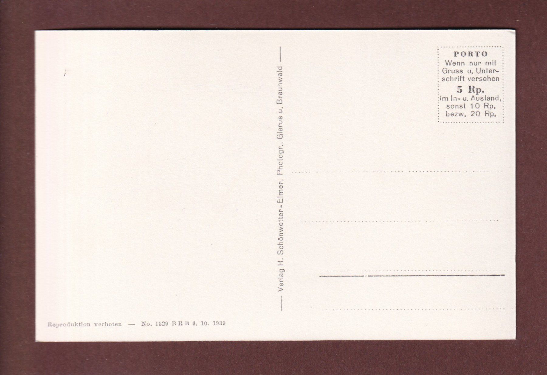 Cartes postales: BRAUNWALD – D'occasion à Pully par nicecards-shop 1