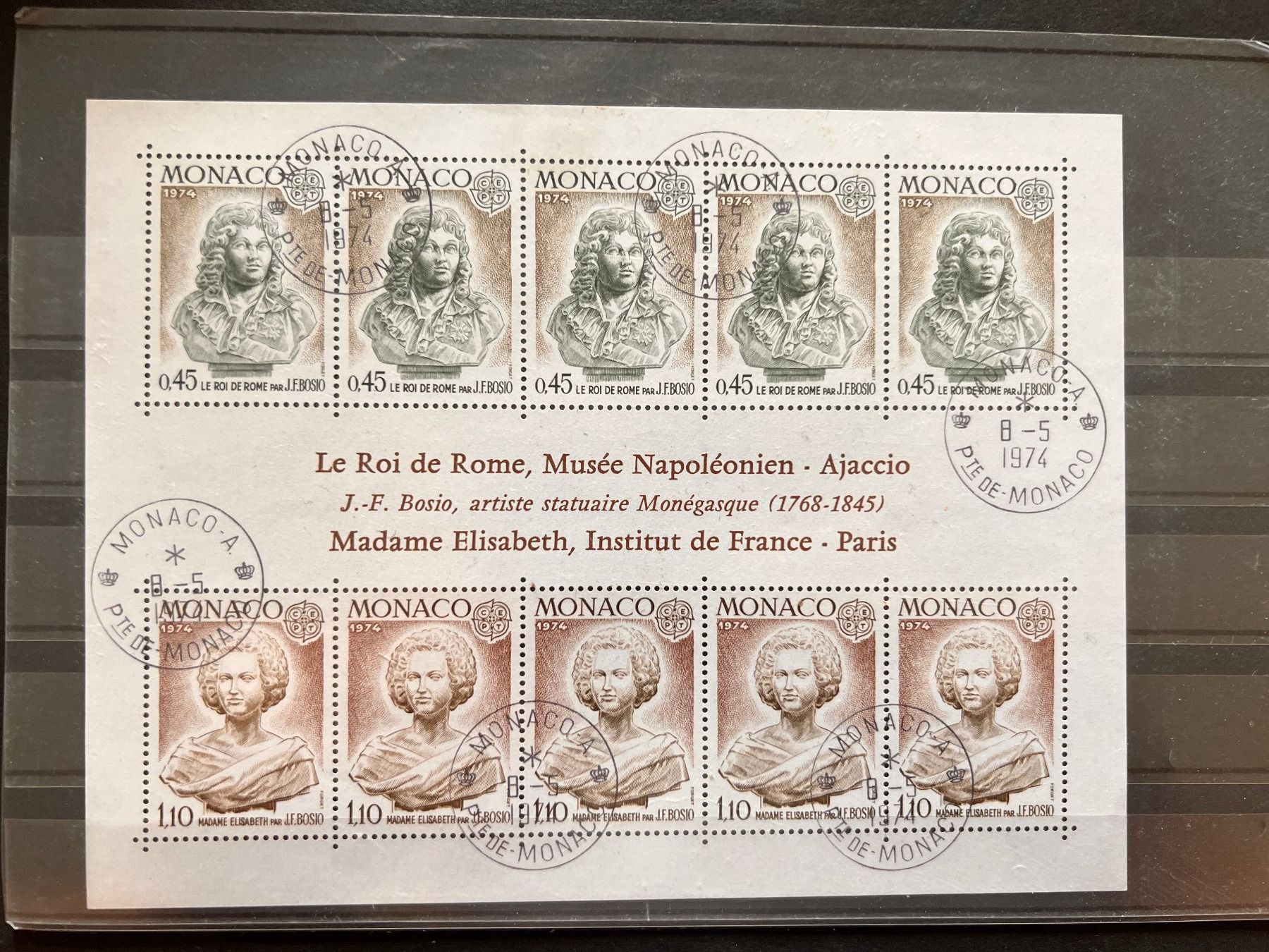 Tutti i francobolli: Monaco Block 1974 FDC  (R501) – Usato da Hinwil venduto da Sidi4