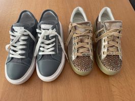 2x LIU JO Sneaker Damenschuhe Graublau und Goldbraun Gr. 38