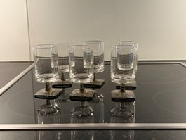 6 Trinkgläser brauner Fuss G. Jensen Rosenthal "Berlin"