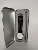Jet Ace Damen Armbanduhr, Lederarmband, neuwertig schwarz