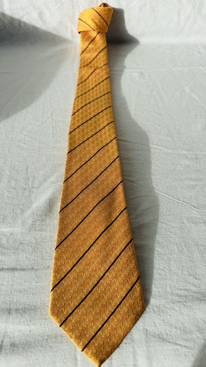 Cravatte: Cravate Valentino jaune/orange à rayures neuve – Nuovo e nell'imballaggio originale da Lausanne venduto da Global.P 3