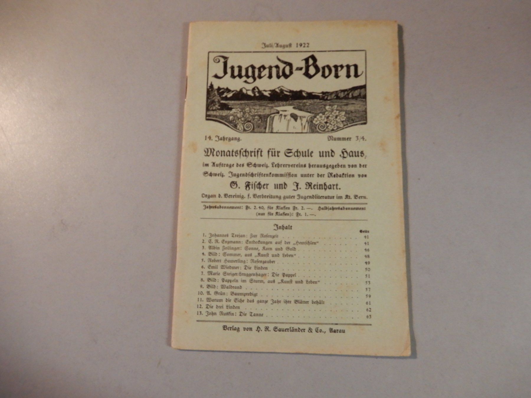 Riviste & Magazine: Antike Jugendschrift "Jugend-Born" Juli/August 1922 – Usato da Erstfeld venduto da Mario_boe0