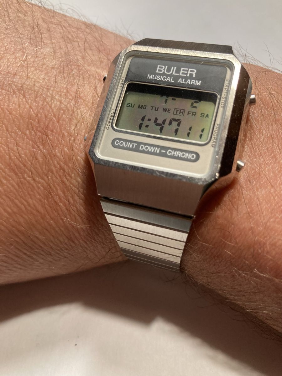 Orologi: Buler Lcd Vintage Uhr 35 mm Breit – Usato da Glattbrugg venduto da vintagemania