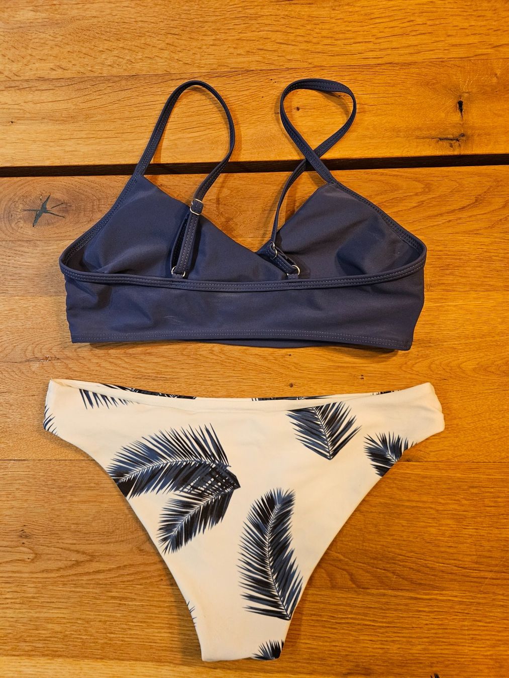 Shein Costumi da bagno & Bikini: Bikini Set, Grösse S, Palmenmuster weiss blau – Usato da Liestal venduto da corneb 1