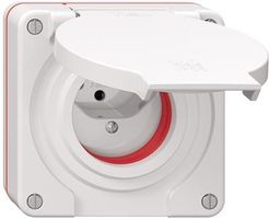 FELLER NUP-Steckdose NEVO 1xT13 IP55 mit roter Dichtung