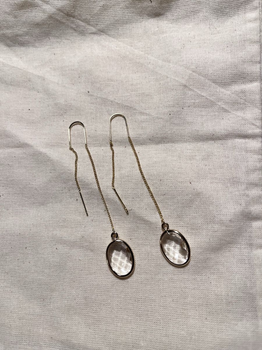 Orecchini pendenti & Orecchini a lobo: Boucles plaqué or cabochon rond transparent  – Nuovo e nell'imballaggio originale da Genève venduto da ct_fqr8