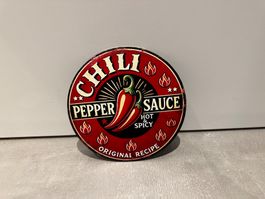 CHILI 🌶️ PEPPER METALL Blechtafel Dekoration NEU! 2 Stück!
