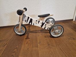 Lernlaufrad aus Holz mit 3 Rädern