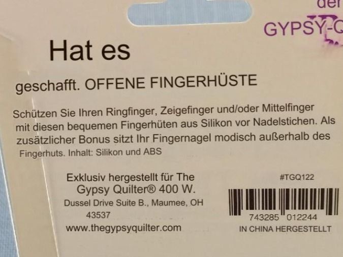 Ditali: 2 Offene Fingerhüte – Nuovo e nell'imballaggio originale da Winistorf venduto da acreativ4 3