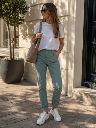 Weekend Max Mara Audrey Sommerhose Gr. 36 Salbei/Mint Chino