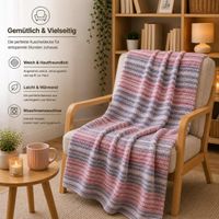 NEU Bonny Home Evium Decke Rosa 180x220 cm Baumwolle