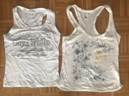 2 ärmellose Shirts Grösse M/L weiss - Porto 3.40