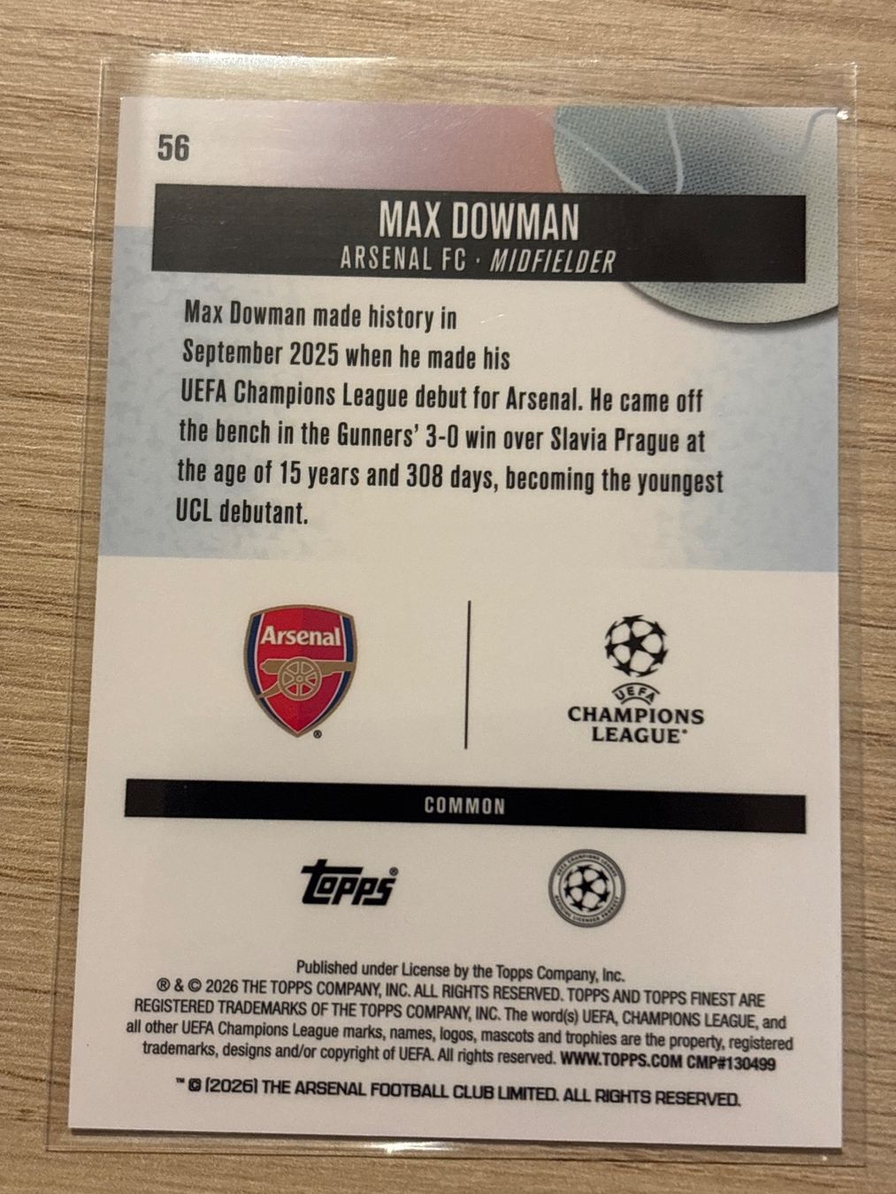 Topps Sammelbilder & Trading cards: Topps Finest UCC 2025/26 Max Dowman Base RC – Neu (gemäss Beschreibung) aus Zürich von BVBWINNER 1