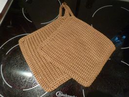 Topflappen braun, Handarbeit, NEU %