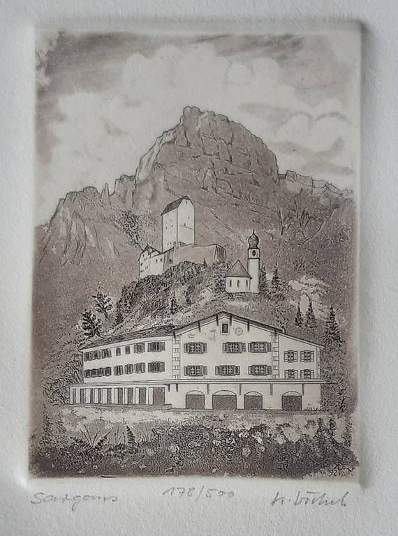 Dipinti: Radierung Sargans Karl Bickel jun. – Usato da Schaan venduto da jud_59jg