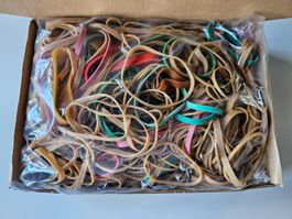 400 g d'élastiques en caoutchouc diverses tailles