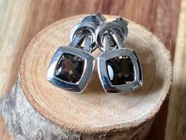 Rauchquarz Ohrringe, Silber 925