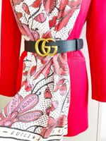 Gucci Seidentuch Schal rot Creme pink - Top Zustand!