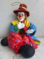 Deko Clown Stoffpuppe mit Porzellangesicht gebraucht