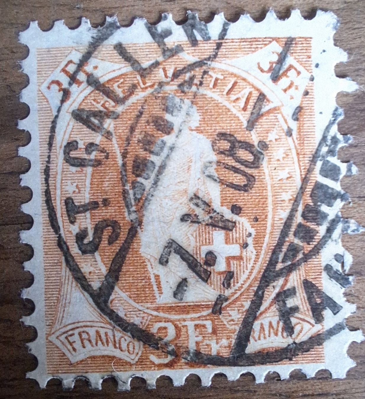 Tutti i francobolli: Stehende Helvetia 100B Kat. 140.- St. Gallen – Usato da Balgach venduto da SIMEON27