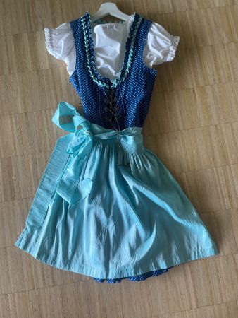 Sehr schönes Dirndl, Dunkel- und Hellblau - Gr 38 - wie neu!