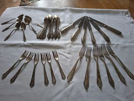 30-teiliges Silberbesteck Paul Wirths, 90er für 6 Personen